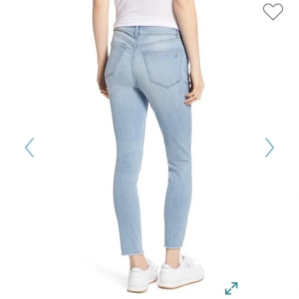 - NWT DL1961 Light Blue High Rise Farrow Skinny Jeans Metallic Dot Accents